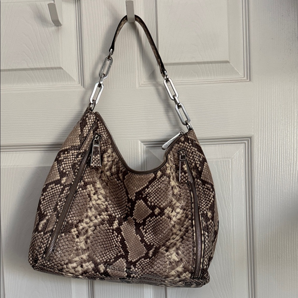 Michael Kors snakeskin hobo bag